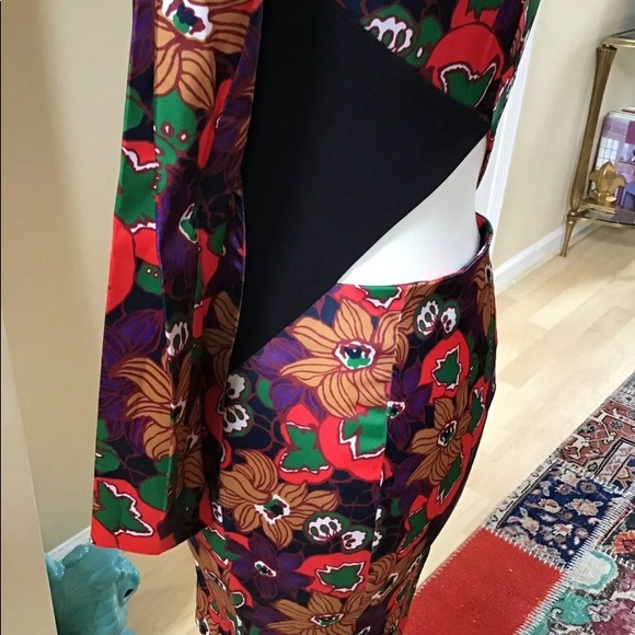 Veronica Beard Floral long sleeve Sheath 10 - Picture 3 of 10